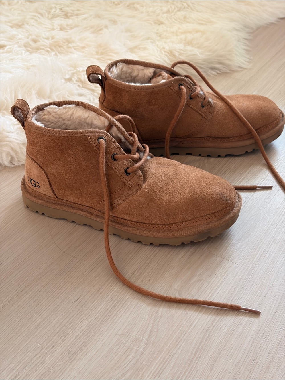 UGG Chestnut Suede Fur Boots